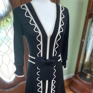 Black fitted knit dress